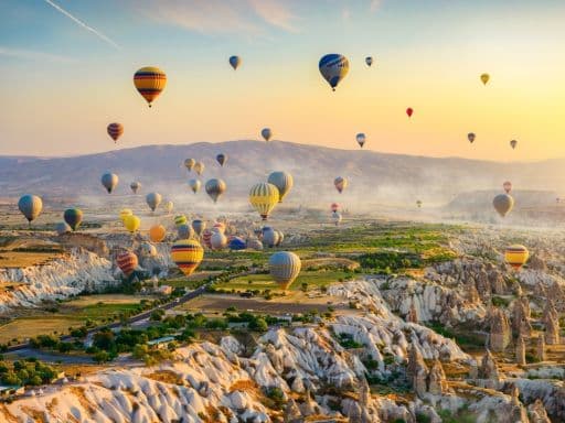 Hot air balloon flight over Cappadocia